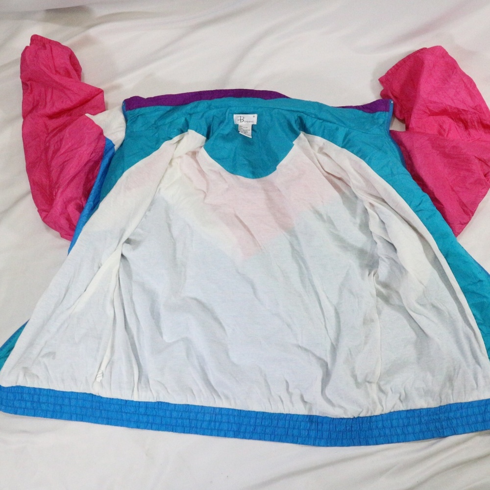VTG BOCCO Multicolor Colorblock Windbreaker Jacket Sz Large - Picture 3 of 8